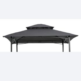 8x5Ft Grill Gazebo Replacement Canopy,Double Tiered BBQ Tent Roof Top Cover