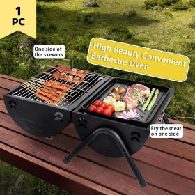 1PC Portable Charcoal Grill, Tabletop Charcoal Grill, BBQ Grill for Outdoor Cooking Camping, Picnics, Backyard, Black