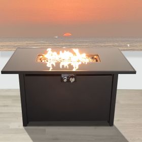 25'' H x 42'' W Steel Outdoor Fire Pit Table with Lid