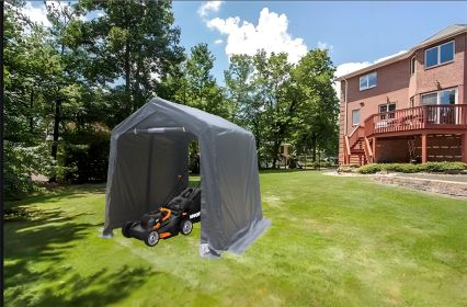 7x8 ft Outdoor Portable Gazebo Storage Shelter Shed with 2 Roll up Zipper Doors & Vents Carport for Motorcycle Waterproof and UV Resistant Anti-S