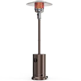 48,000 BTU Propane Patio Heater with Tabletop, Double-Layer Stainless Steel Burner and Safety Protection System