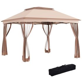 Outsunny 11' x 11' Pop Up Canopy, Outdoor Patio Gazebo Shelter with Removable Zipper Netting