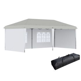 Outsunny 10' x 20' Pop Up Canopy Tent with 4 Sidewalls, Heavy Duty Tents for Parties, Outdoor Instant Gazebo with Carry Bag, for Outdoor, Garden