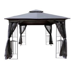 10x10 Outdoor Patio Gazebo Canopy Tent With Ventilated Double Roof And Mosquito net(Detachable Mesh Screen On All Sides),Suitable for Lawn, Garden 10x10 Outdoor Patio Gazebo Canopy Tent With Ventilated Double Roof And Mosquito net(Detachable Mesh Screen On All Sides),Suitable for Lawn, Garden