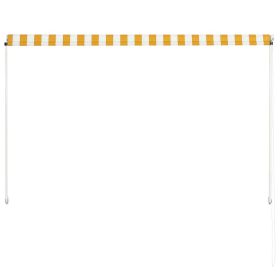 vidaXL Retractable Awning 200x150 cm Yellow and White (Option: as picture)