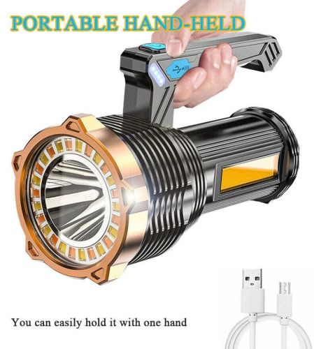 Rechargeable LED Flashlight 8-Modes Searchlight Spotlight Portable Super Bright Rechargeable LED Flashlight 8-Modes Searchlight Spotlight Portable Super Bright