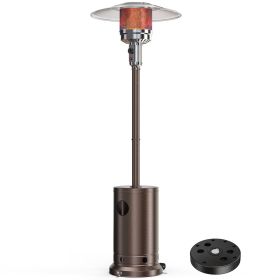 48,000 BTU Propane Patio Heater with Sand Box, Table, Double-Layer Stainless Steel Burner and Safety Protection System (Color: as Pic)