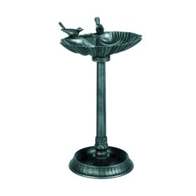 Outdoor Bird Bath Feeder with Flower Planter Base(AMZ Shipping) (Color: Green, type: bird supplies)