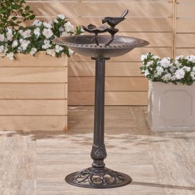 Outdoor Aluminum and Iron Bird Bath (Color: as Pic)