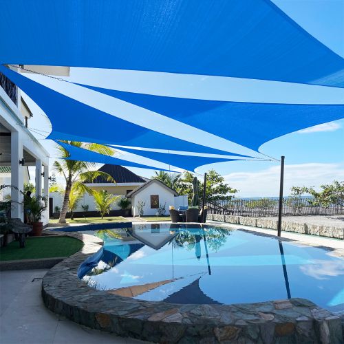 Artpuch Custom Size Sky Blue Sun Shade Sail Triangle Canopy 185 GSM Durable Fabric UV Block Awning for Outdoor Patio Garden Backyard (Customized Artpuch Custom Size Sky Blue Sun Shade Sail Triangle Canopy 185 GSM Durable Fabric UV Block Awning for Outdoor Patio Garden Backyard (Customized
